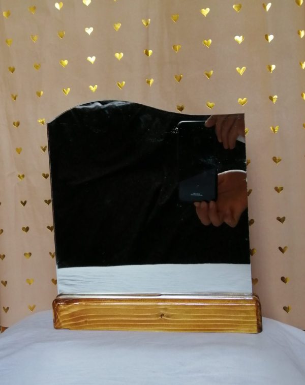 آینه رومیزی چوبی طرح الف