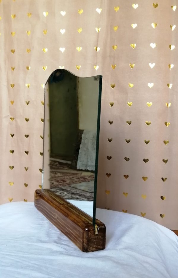 آینه رومیزی چوبی طرح الف